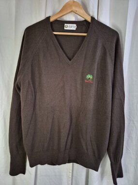 Aureus XL Brown Bent Tree Vintage Athleisure Golf Classic Pullover Knit Sweater